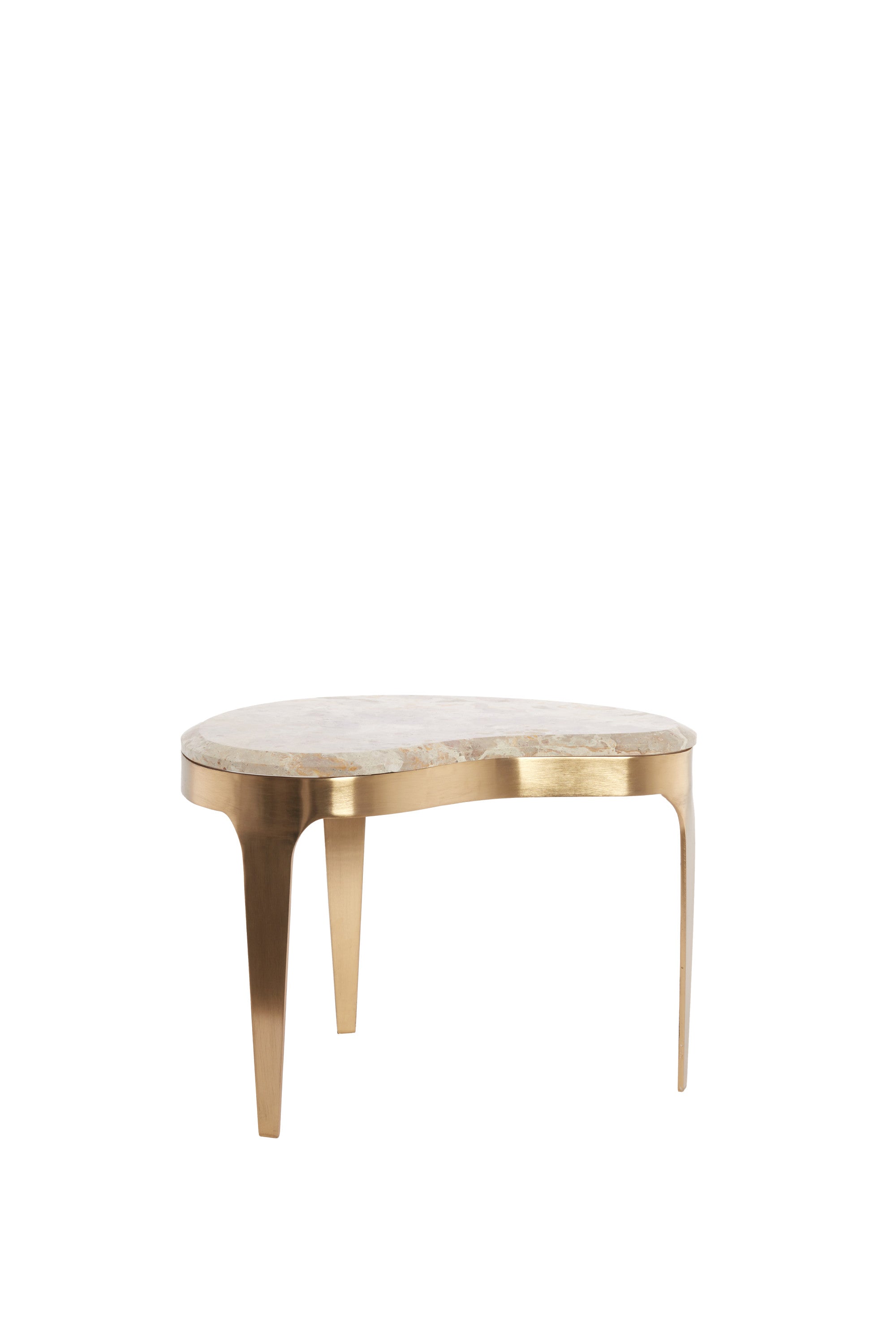 Giulio Taupe Marble & Antique Bronze Coffee Table 51cm
