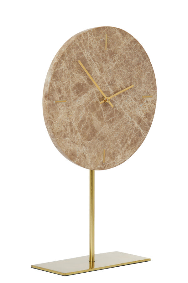 Moreno Brown Marble Table Clock