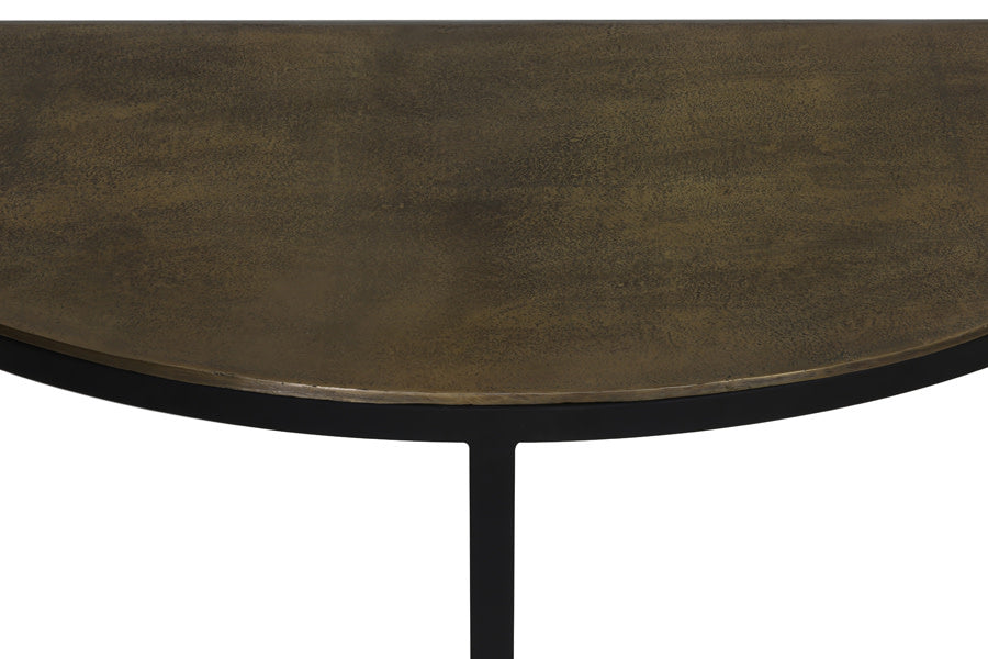 Peto Raw Antique Bronze/Black Metal Console Table
