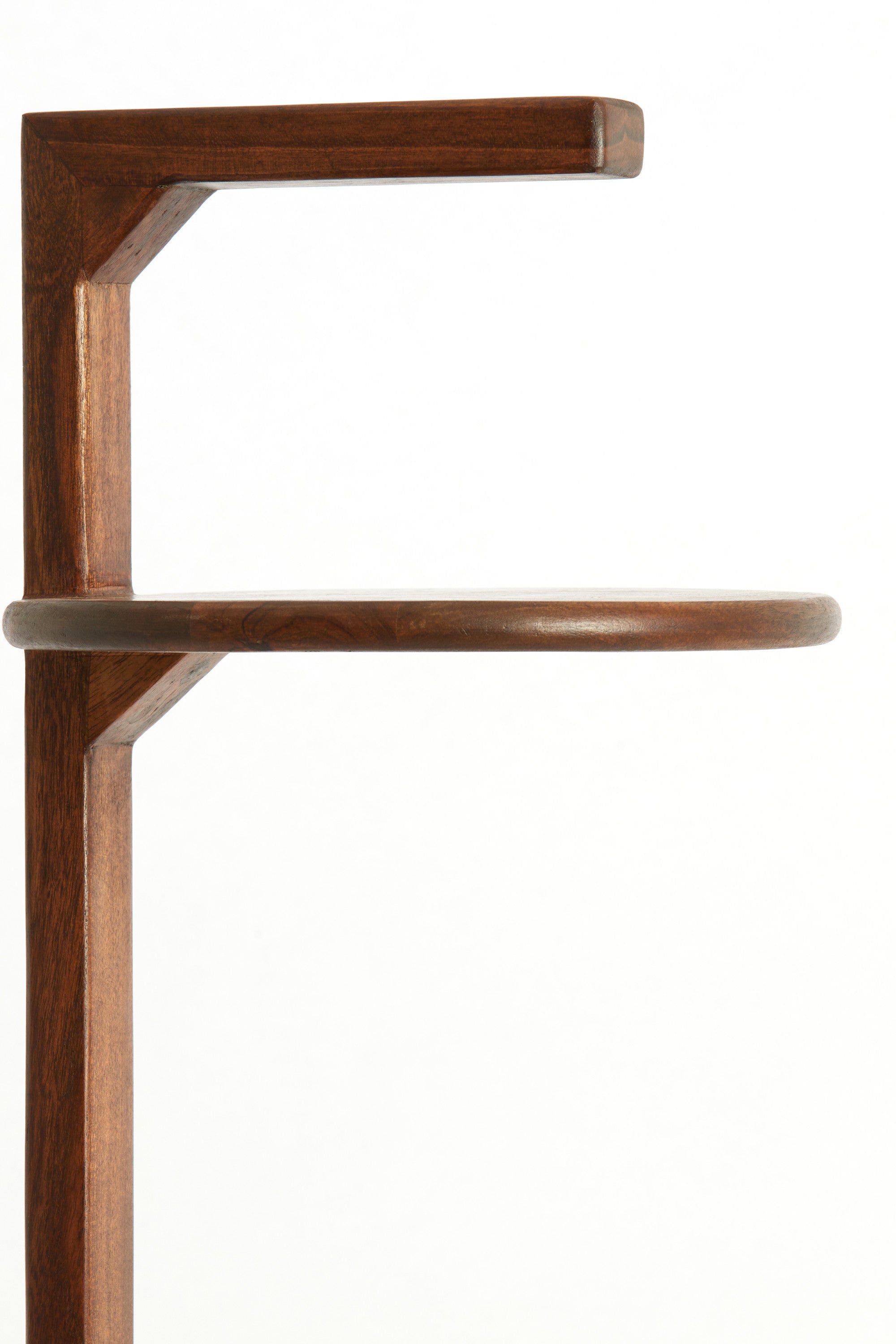 Delmino Brown Acacia Wood Round Side Table