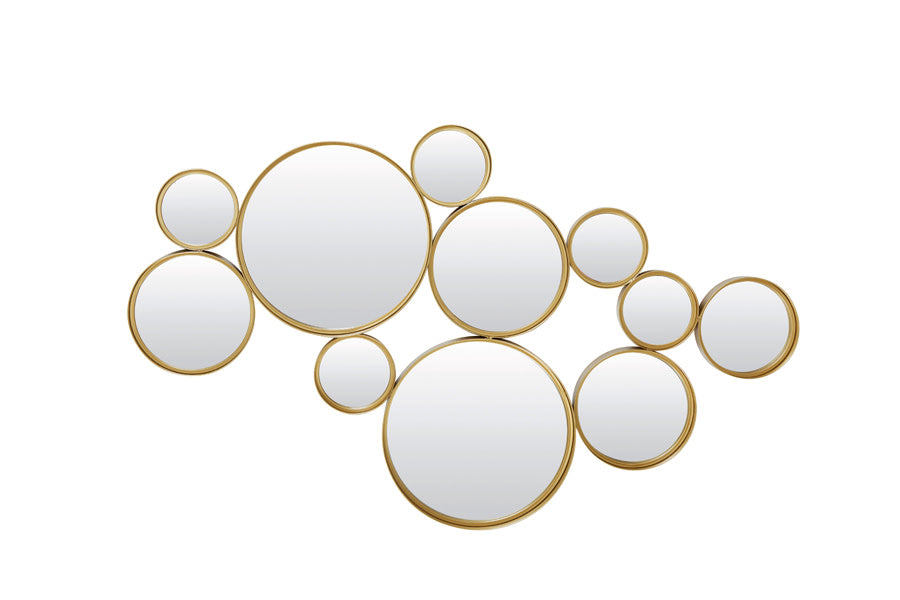 Cielo Circles Gold Metal Round Mirror 57.5cm