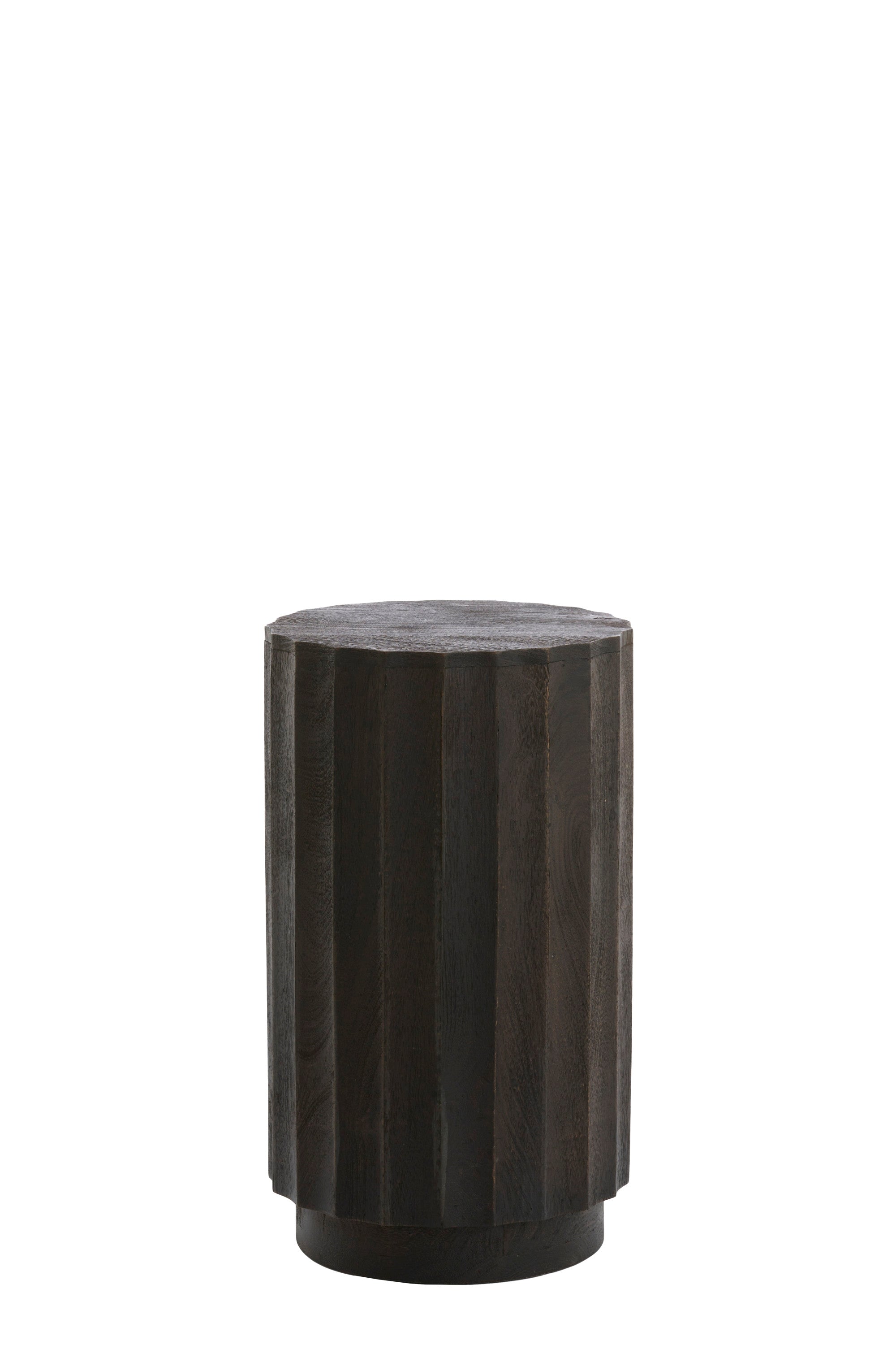 Ellena Matt Dark Russet Wood Plinth Side Table 60cm
