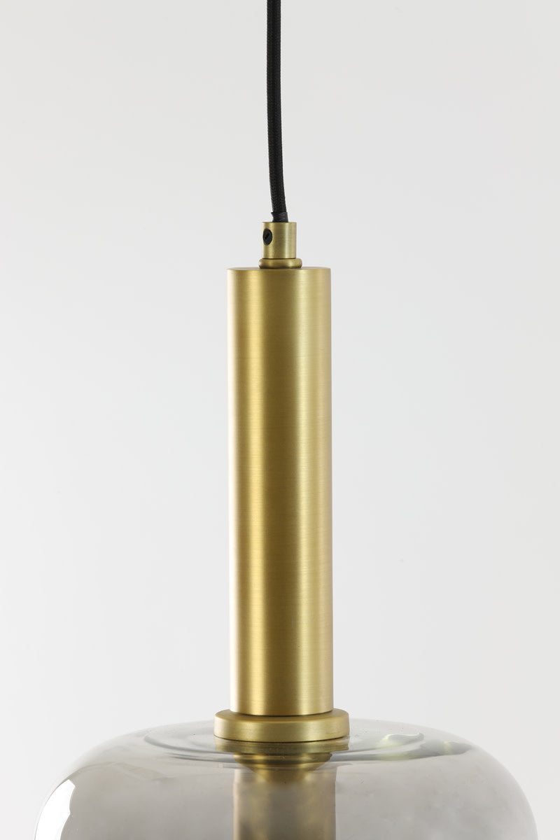 Lekar Antique Bronze & Smoked Glass Pendant Light 22cm