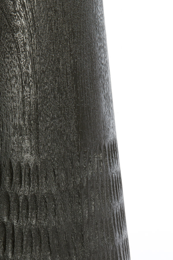 Paxos Matt Black Wood Round Side Table