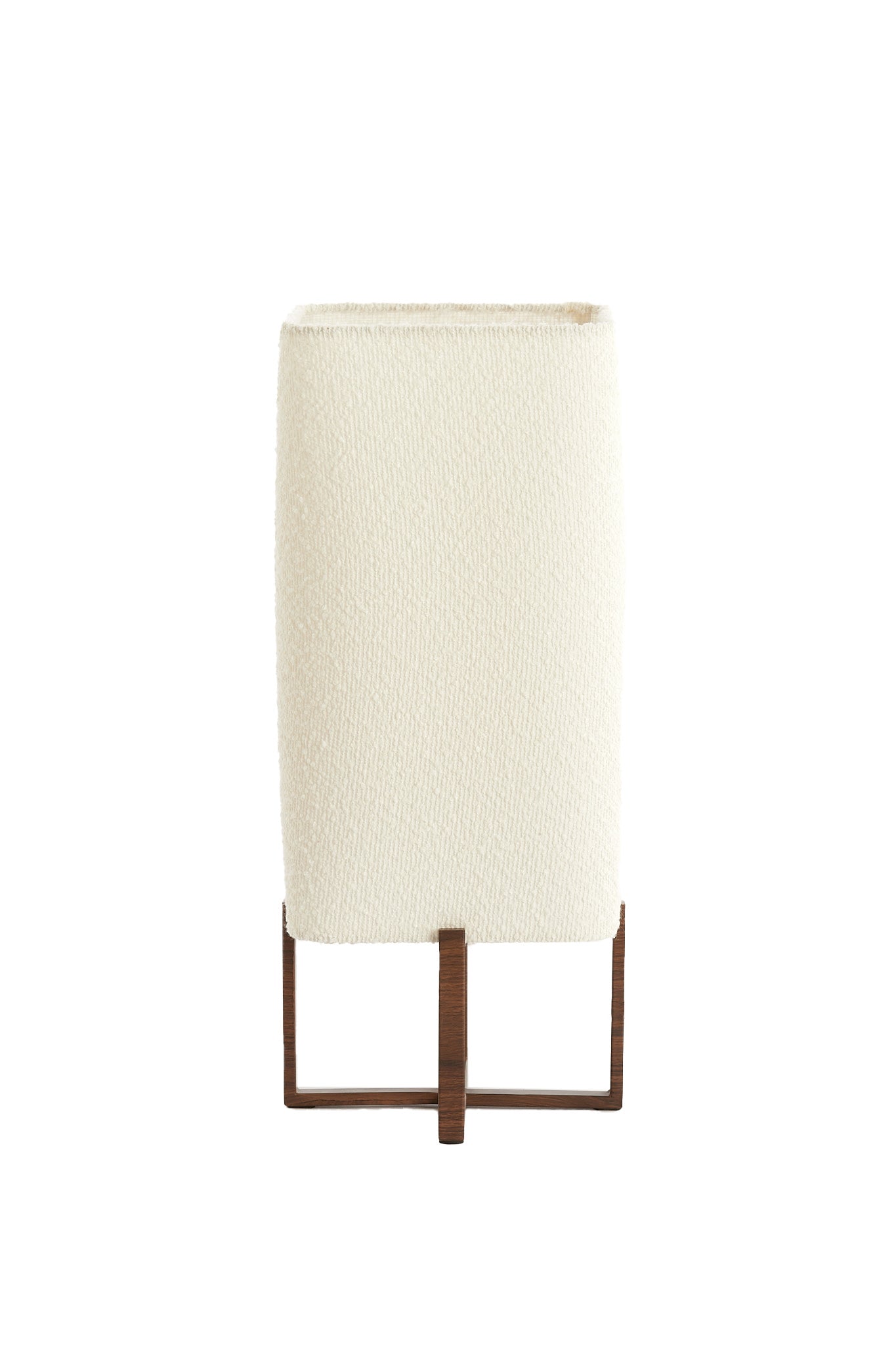 Wyn Dark Brown Wood Effect & Cream Bouclé Table Lamp 50.5cm