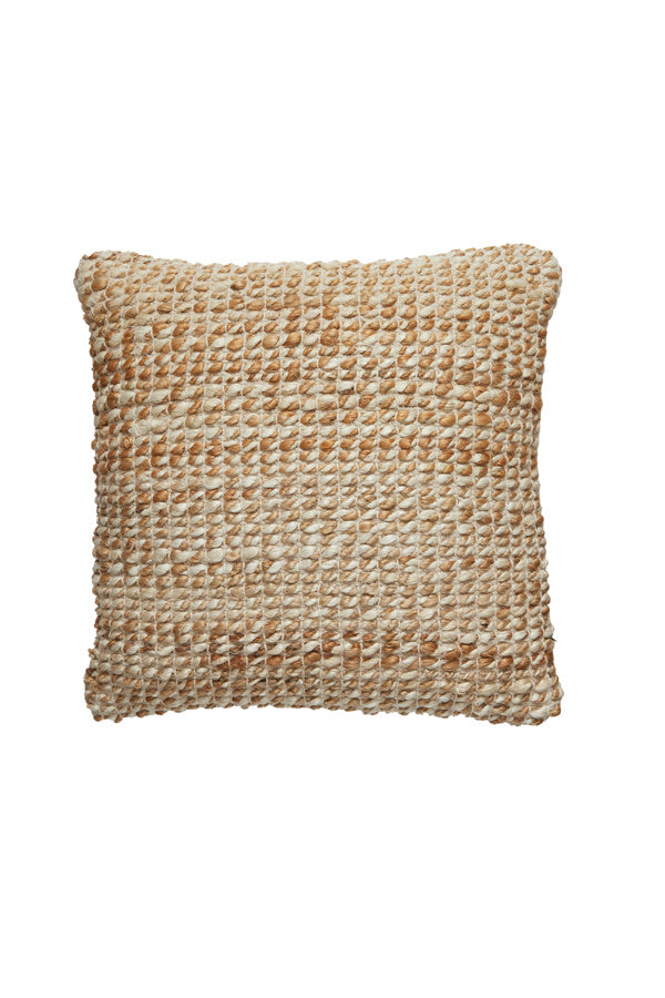 Jolita Natural/Brown Jute Woven Square Cushion 45x45cm