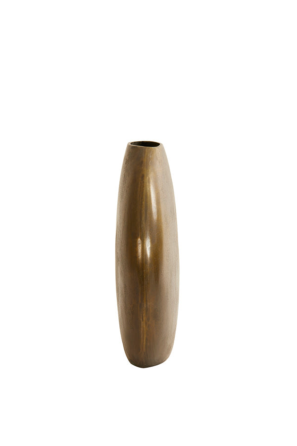 Positano Oval Flat Antique Bronze Metal Vase 42cm