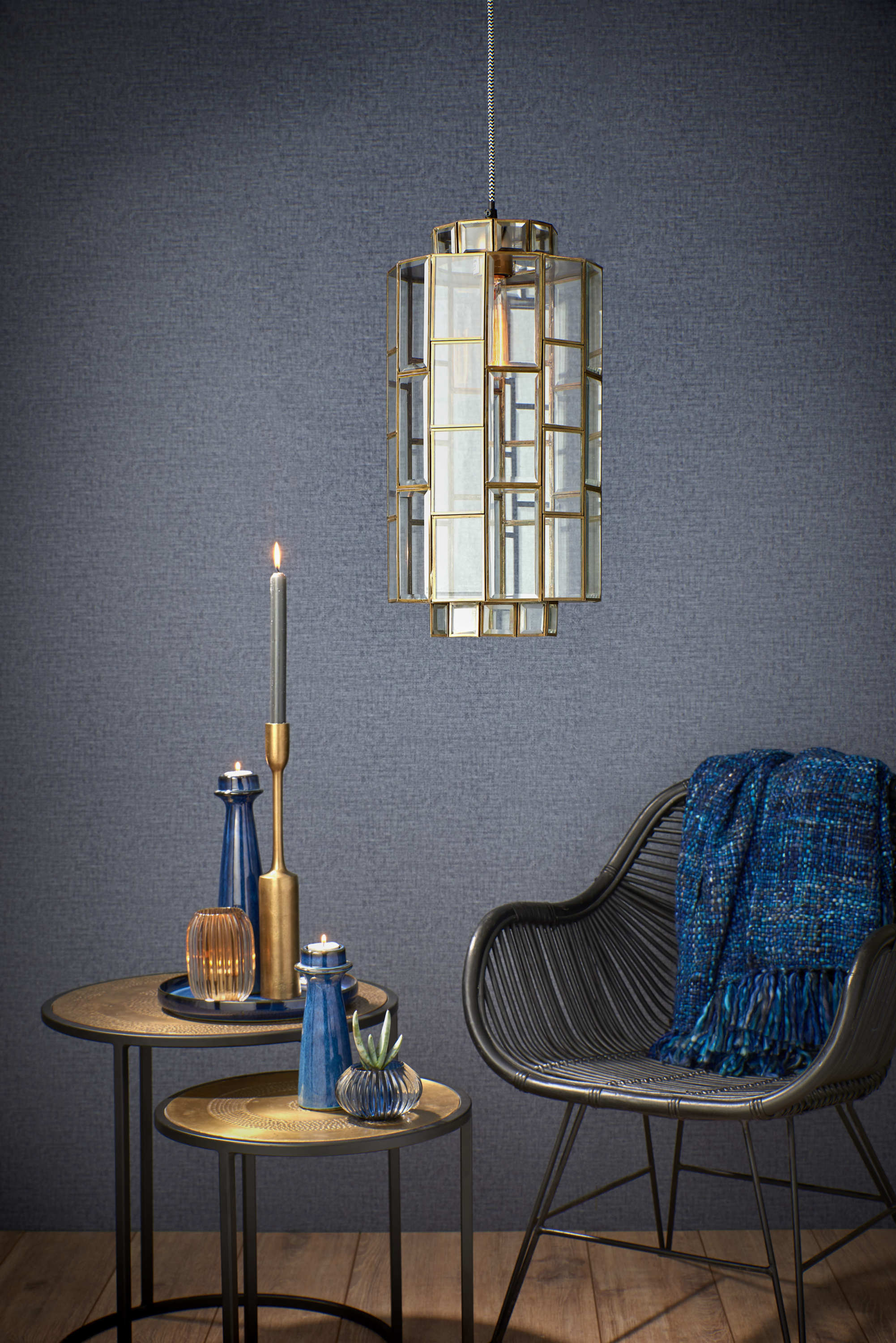 Søstrene Antique Bronze & Glass Pendant Light 24cm