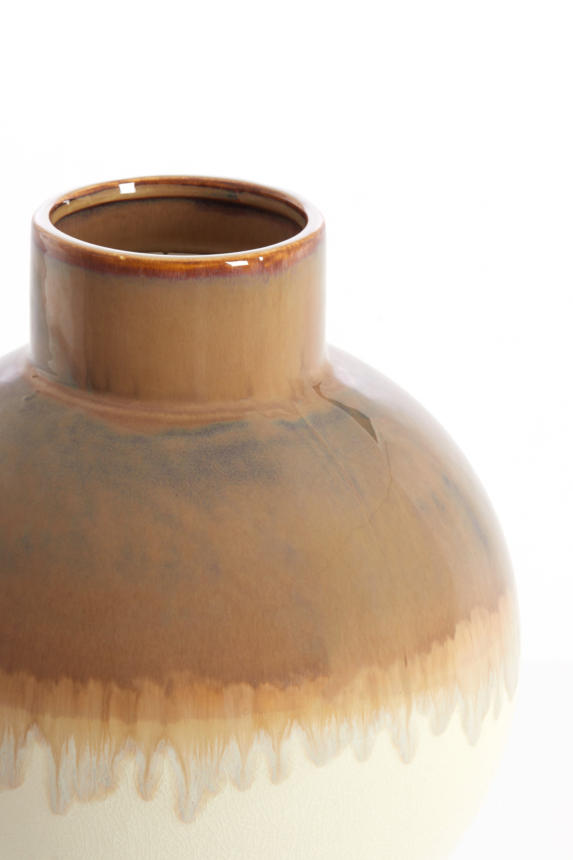 Zelata Cream & Taupe Ceramic Vase 46cm