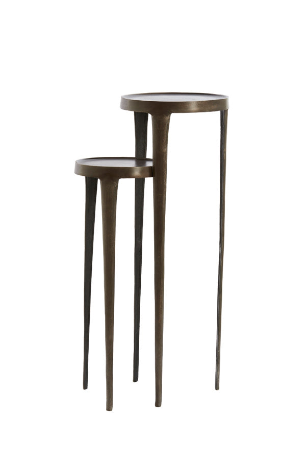 Tobias Set of 2 Dark Brown Metal Plinths
