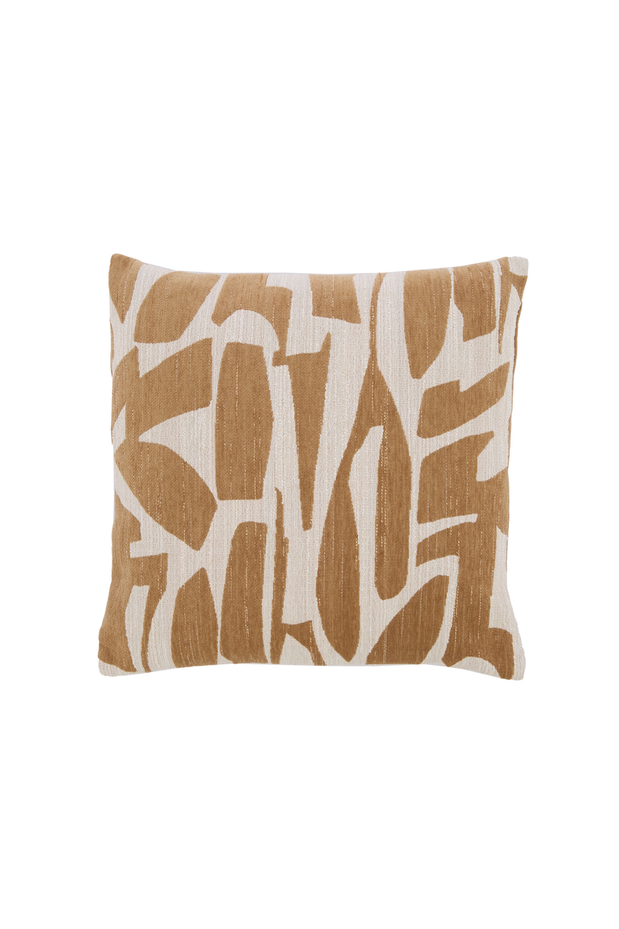 Peoria Ochre Yellow & Cream Abstract Feather Filled Square Cushion 45x45cm