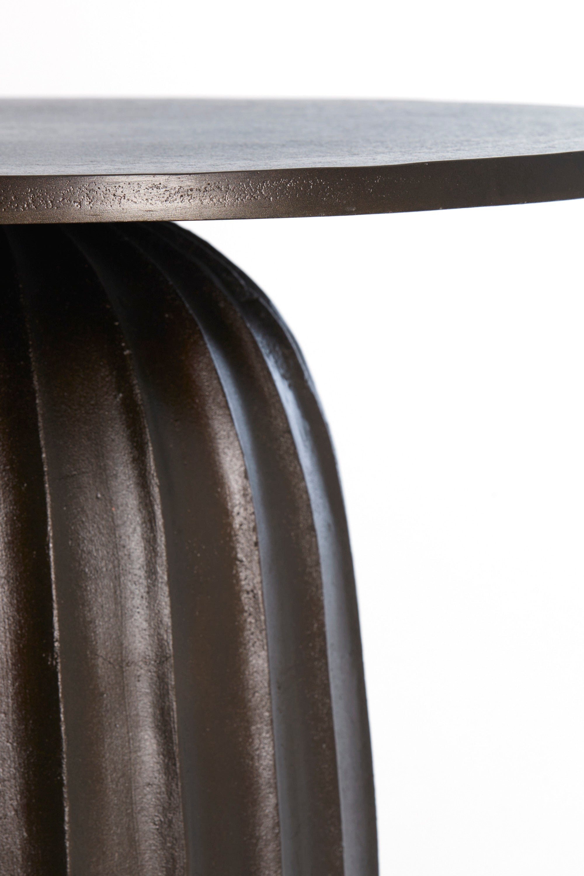 Veglia Matt Dark Brown Metal Round Side Table 38cm