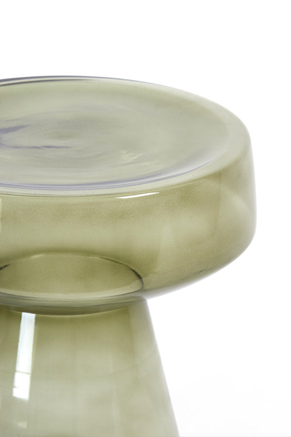 Dakwa Grey Green Glass Round Side Table 44cm