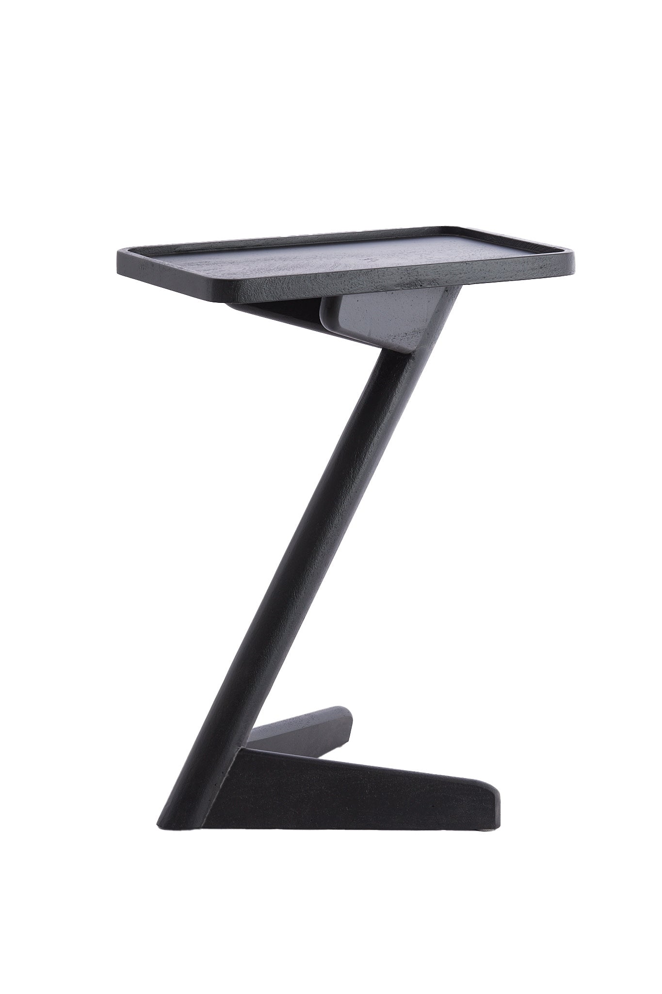 Qiano Matt Black Mango Wood Rectangular Side Table