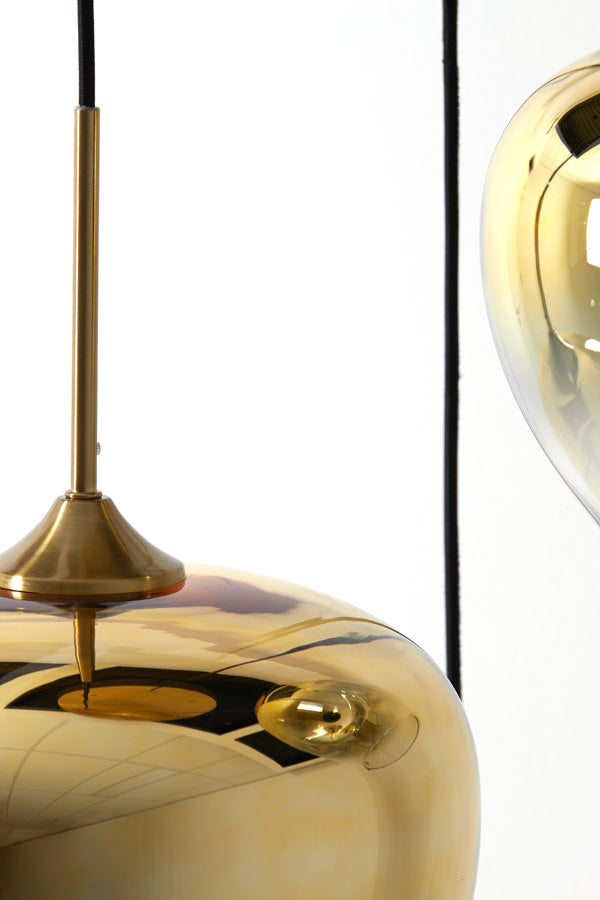 Mayson Gold & Clear Glass 3 Light Pendant Light