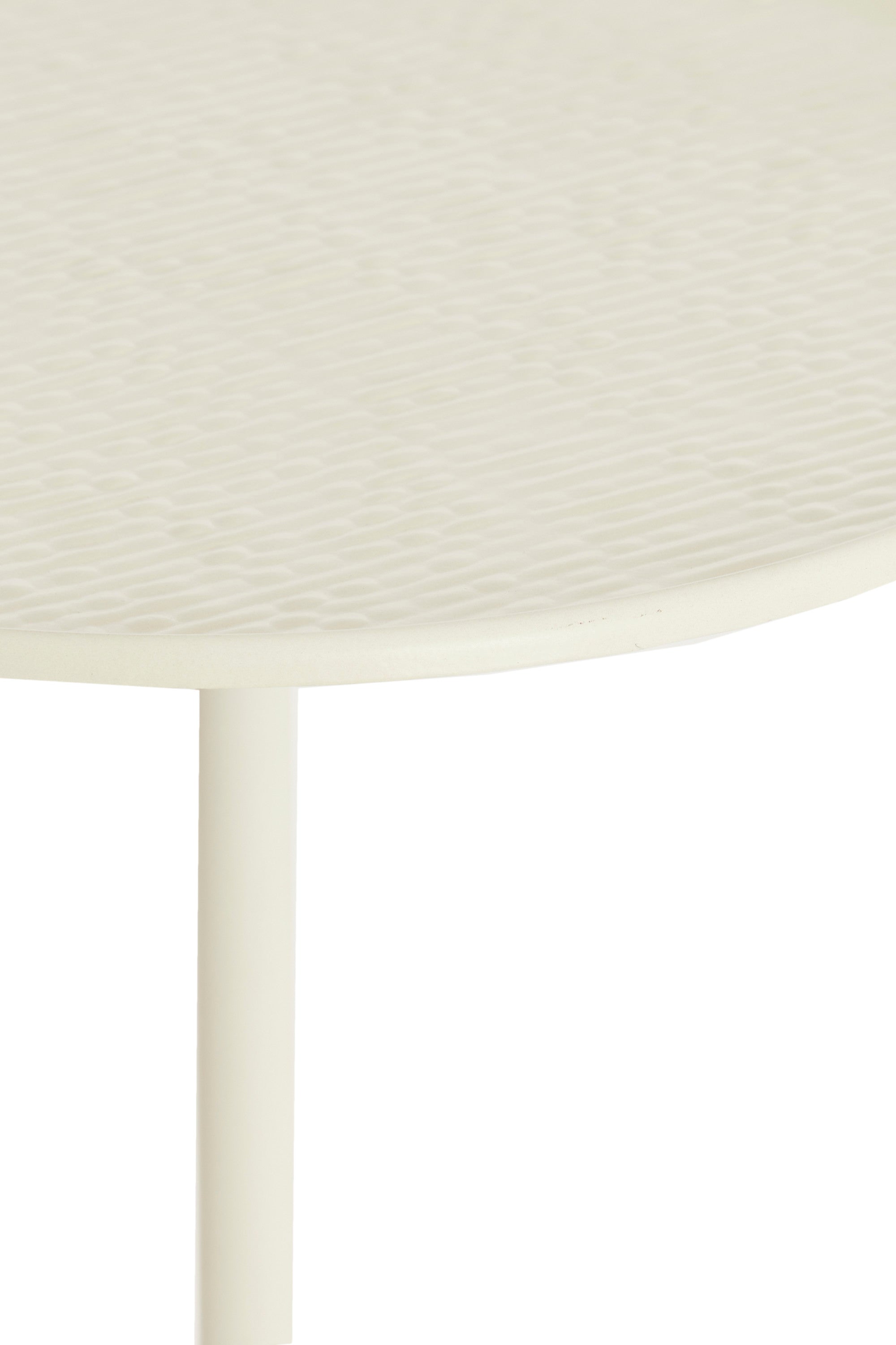 Lia Set of 2 Matt Cream Metal Round Side Tables