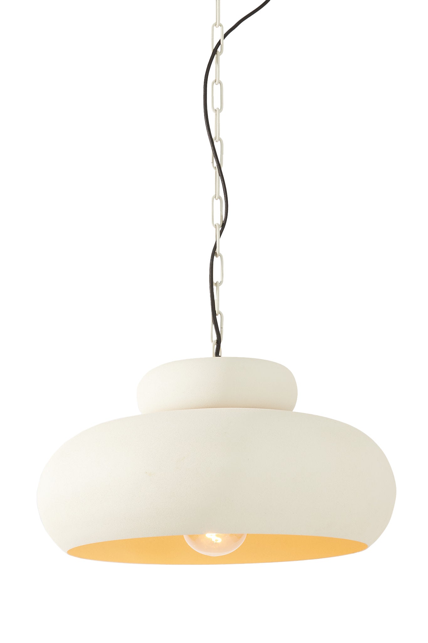Neiva Matt Cream Metal Pendant Light 46cm