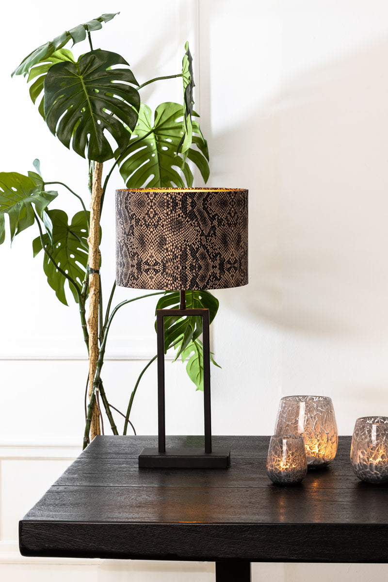 Shiva Matt Black Metal Table Lamp Base 41cm