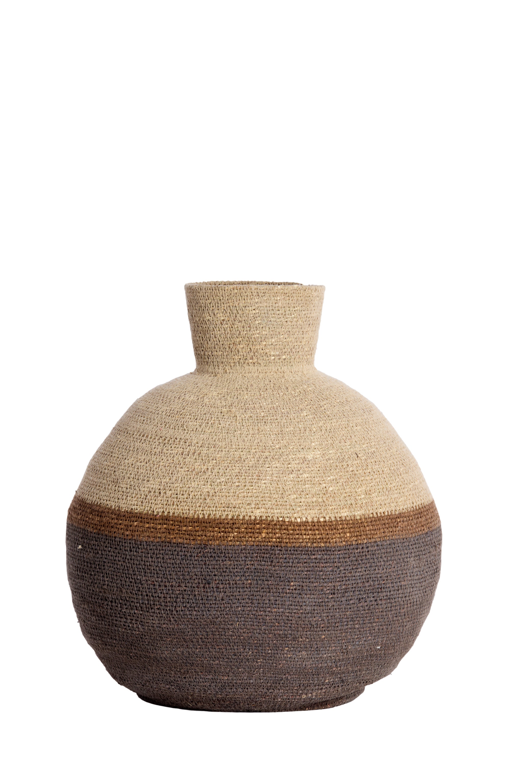Bisira Natural & Brown Seagrass Storage Basket 37.5cm