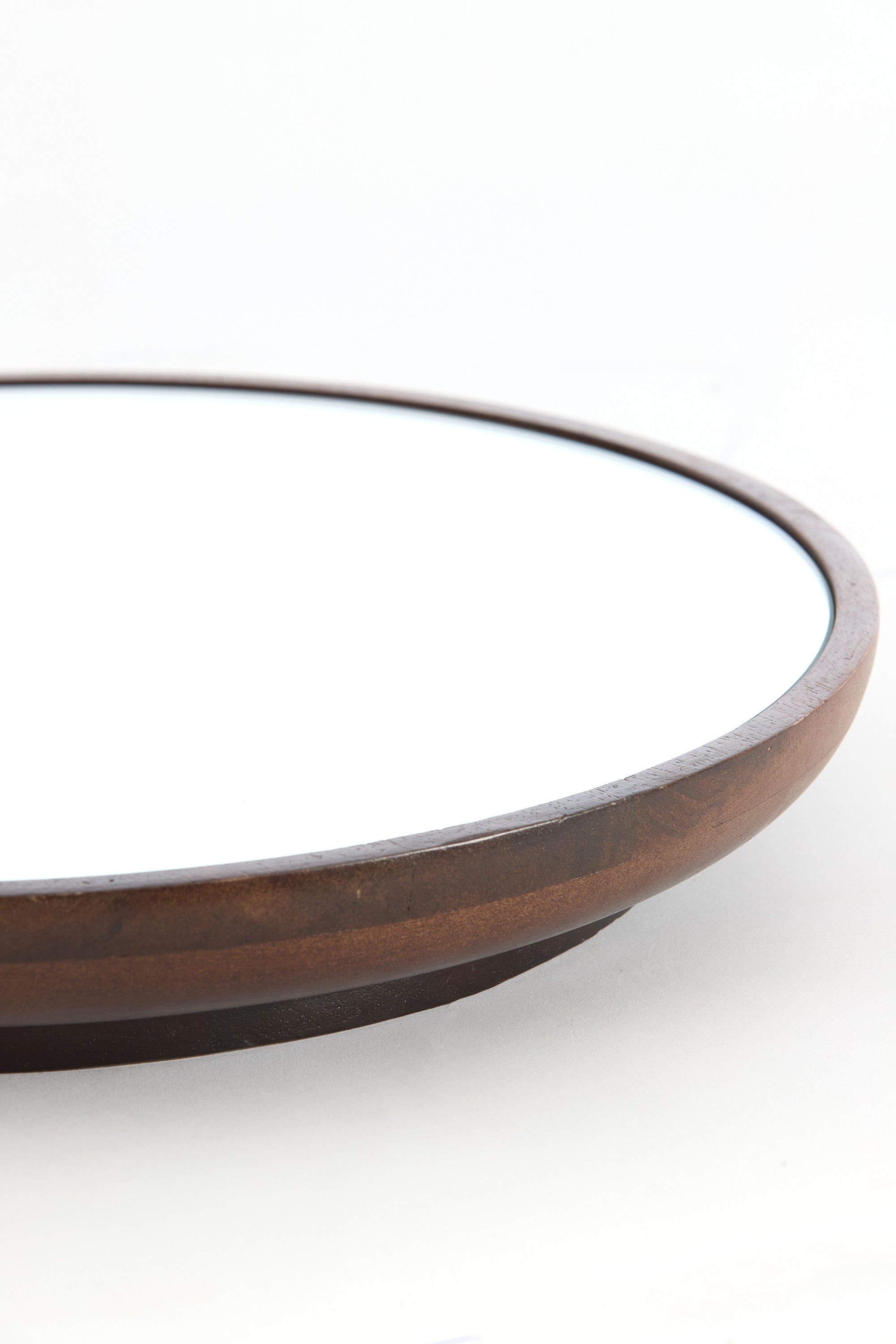 Mamali Brown Mango Wood Round Wall Mirror 56cm