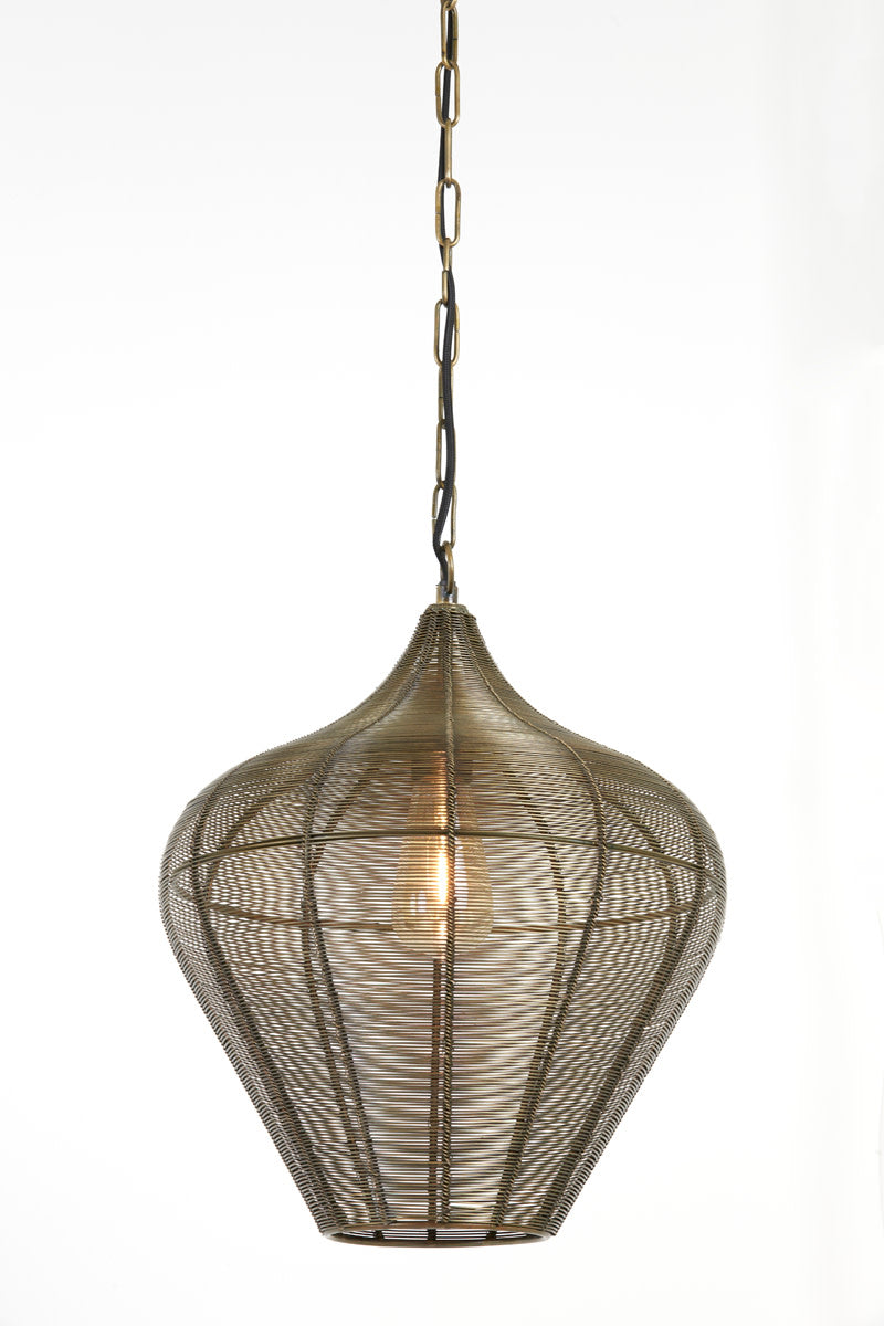 Alvaro Antique Bronze Metal Pendant Light 36cm