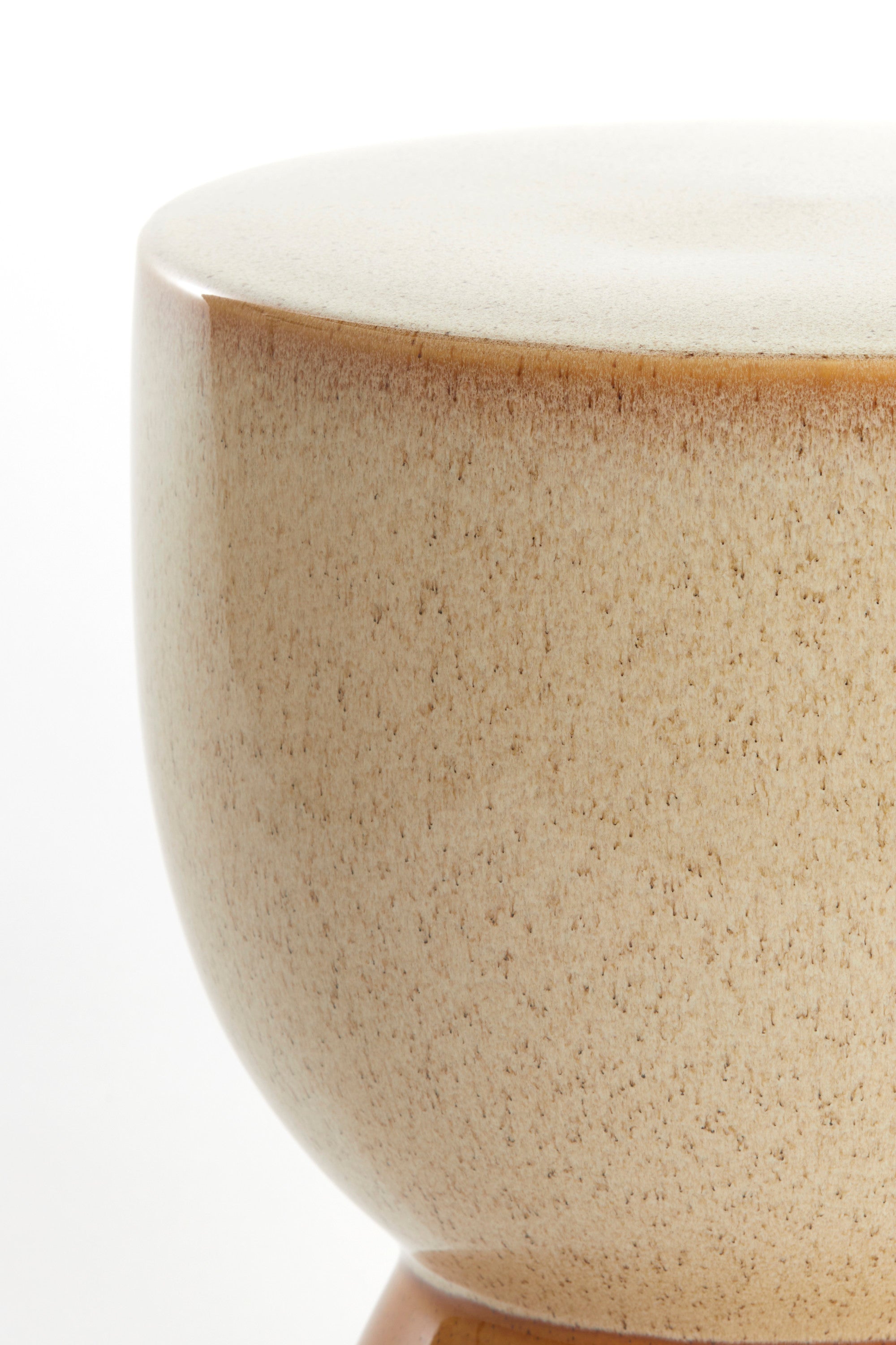Finca Gloss Cream & Ochre Ceramic Round Side Table