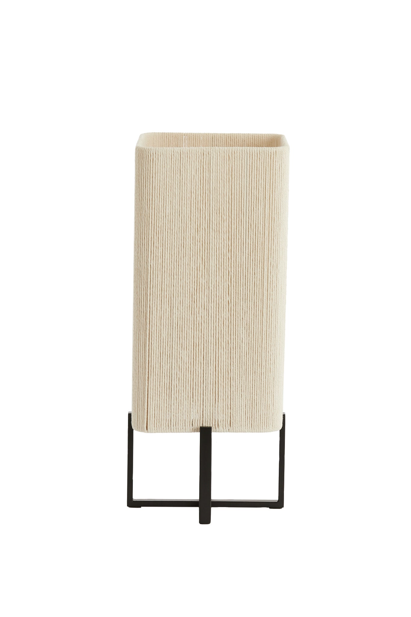 Wyn Matt Black & Cream Rope Table Lamp 50.5cm