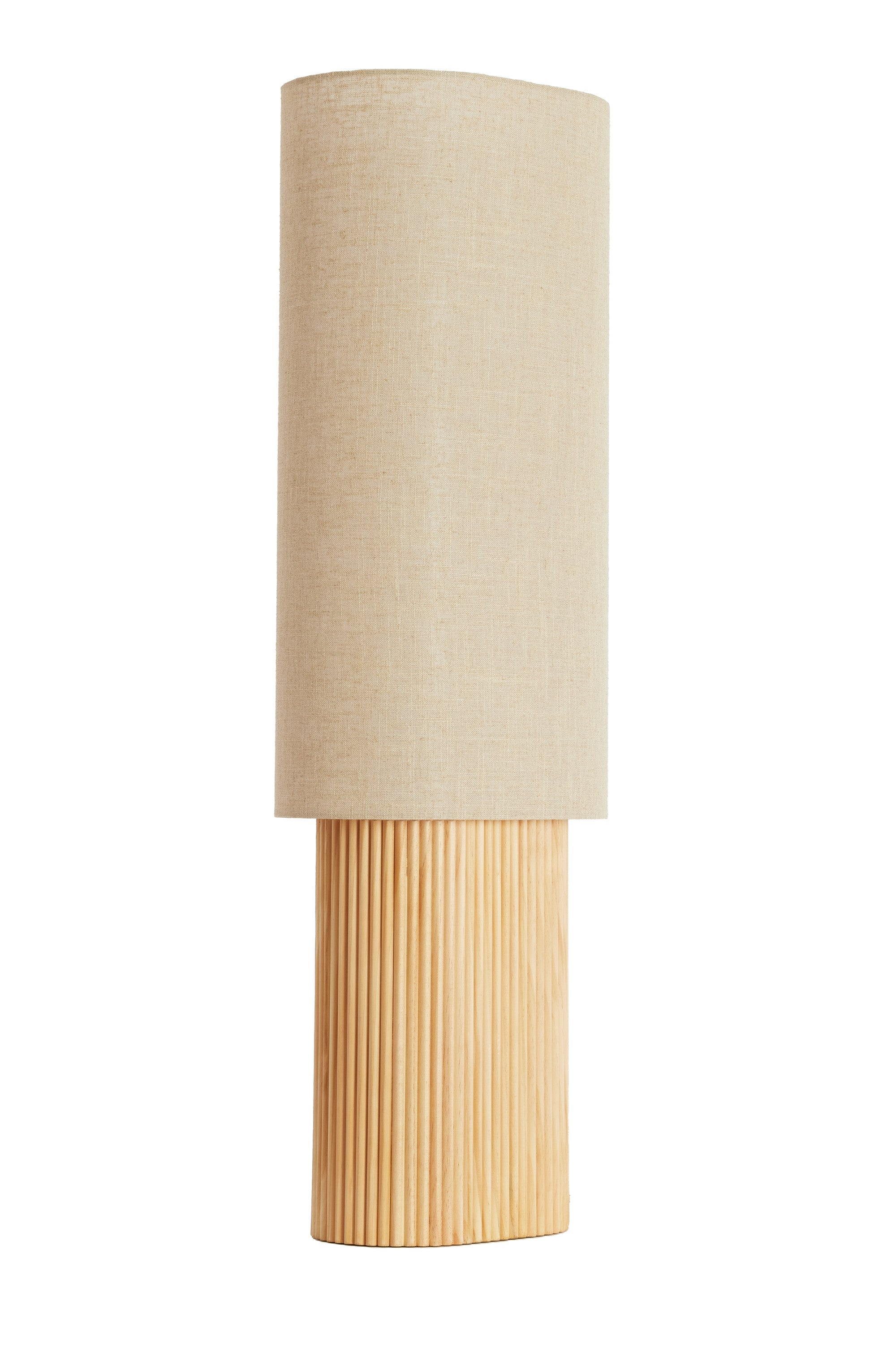 Laslo Natural Wood & Linen Table Lamp 94cm