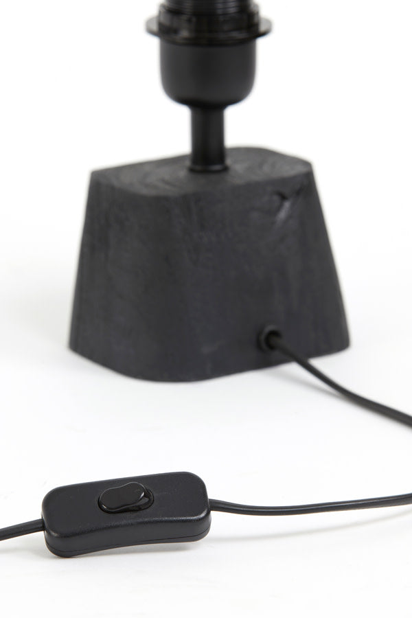 Kardan Matt Black Wood Table Lamp Base 21cm