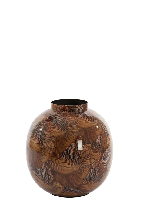 Milos Tonal Brown Metal Vase 27cm