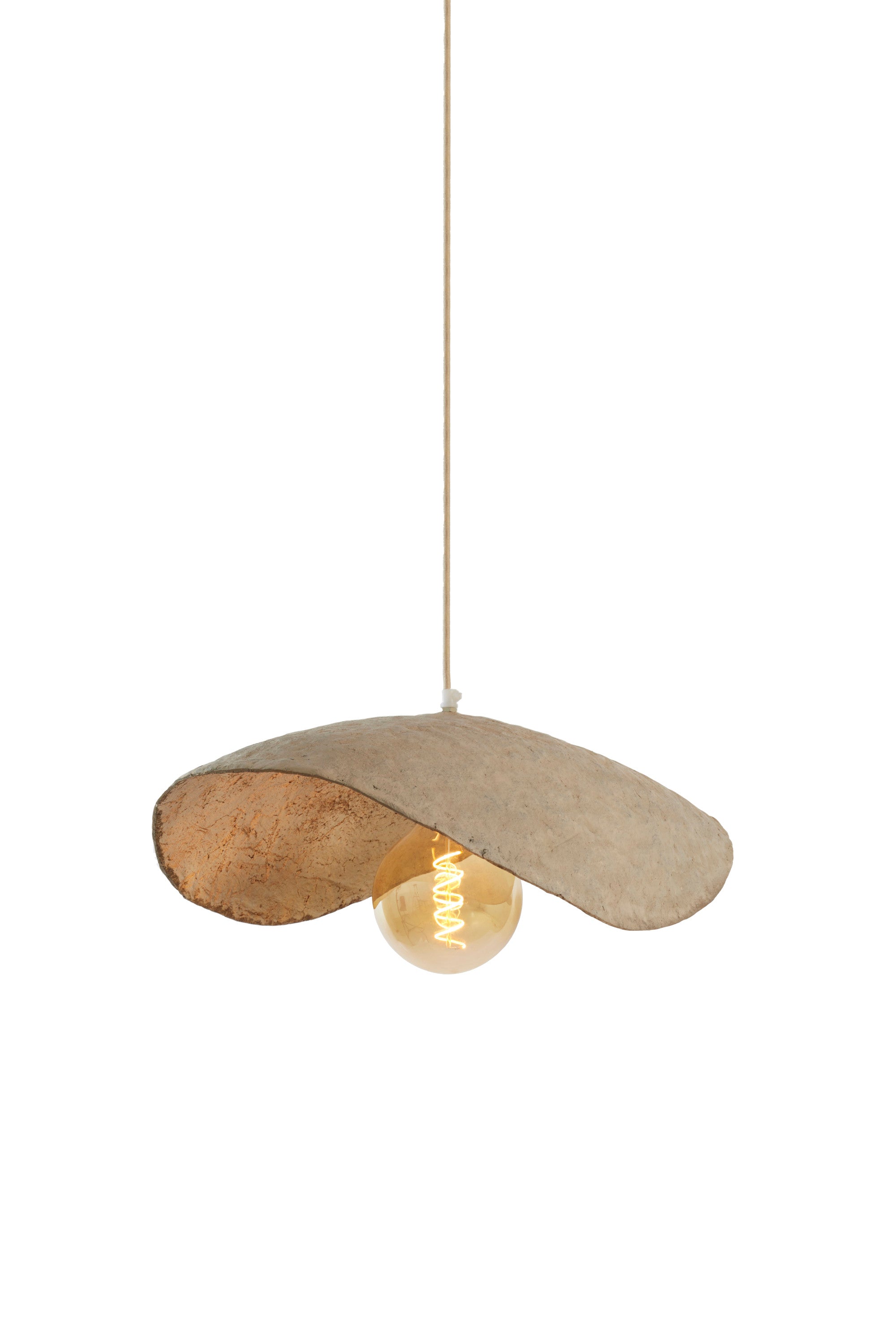 Lonia Grey & Antique Bronze Papier Mâché Pendant Light 53cm