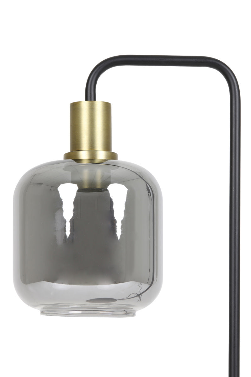 Lekar Antique Bronze & Smoked Glass Table Lamp