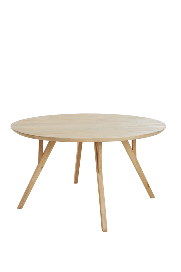 Quenza Natural Mango Wood Round Dining Table 140cm