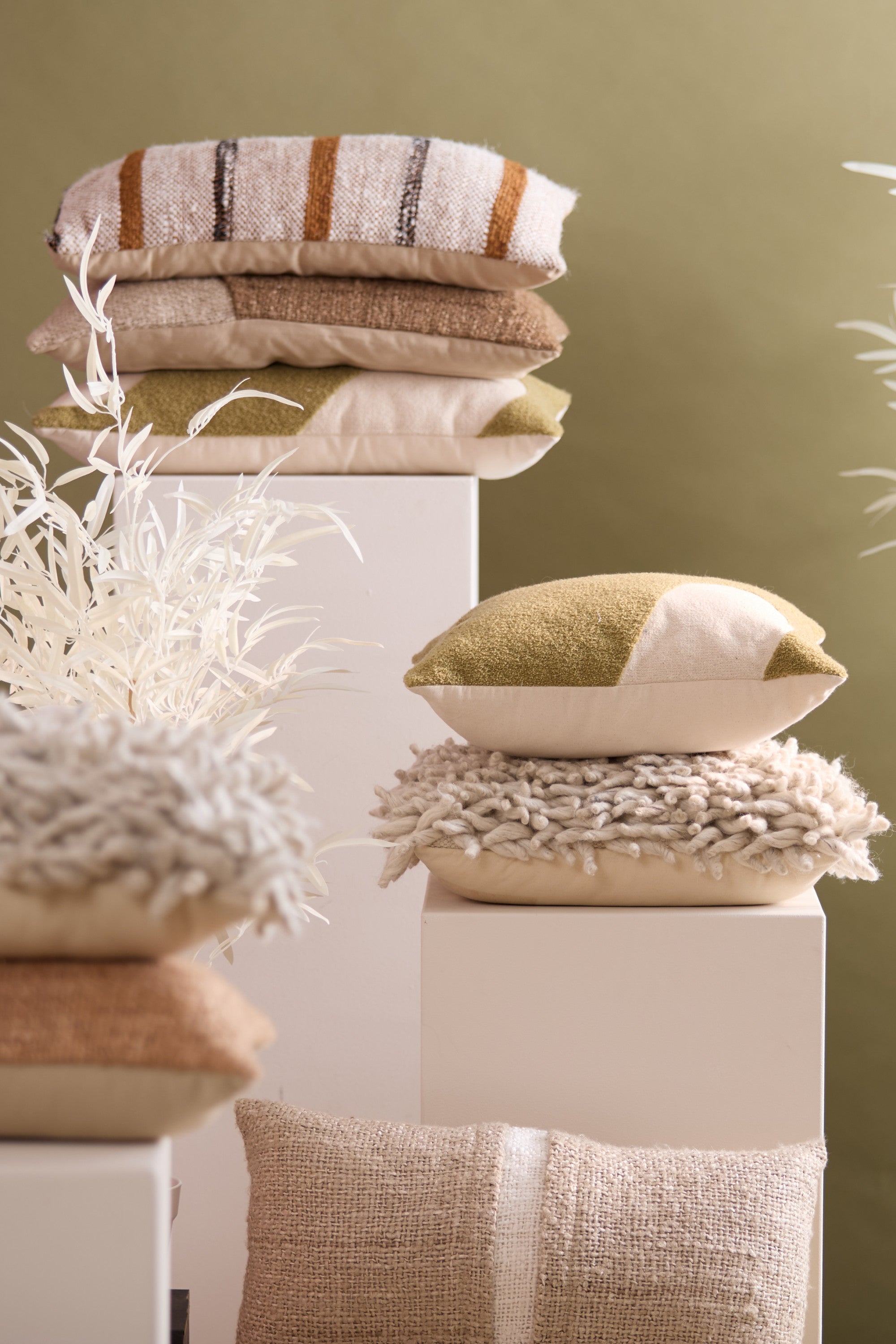 Comallo Natural Shaggy Square Cushion 45x45cm