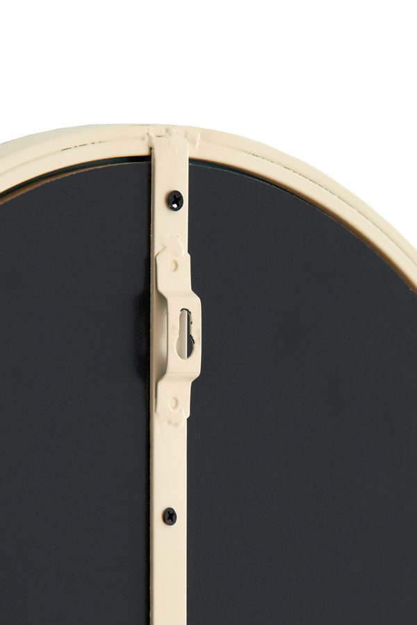 Espejo Clear & Cream Glass Round Wall Mirror 70cm