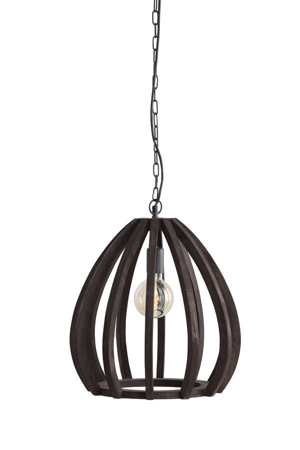 Barsia Dark Brown Wood Pendant Light 40cm