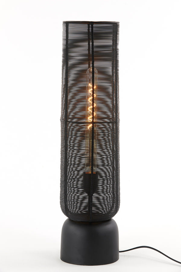 Lezuza Matt Black Metal Table Lamp 60.5cm