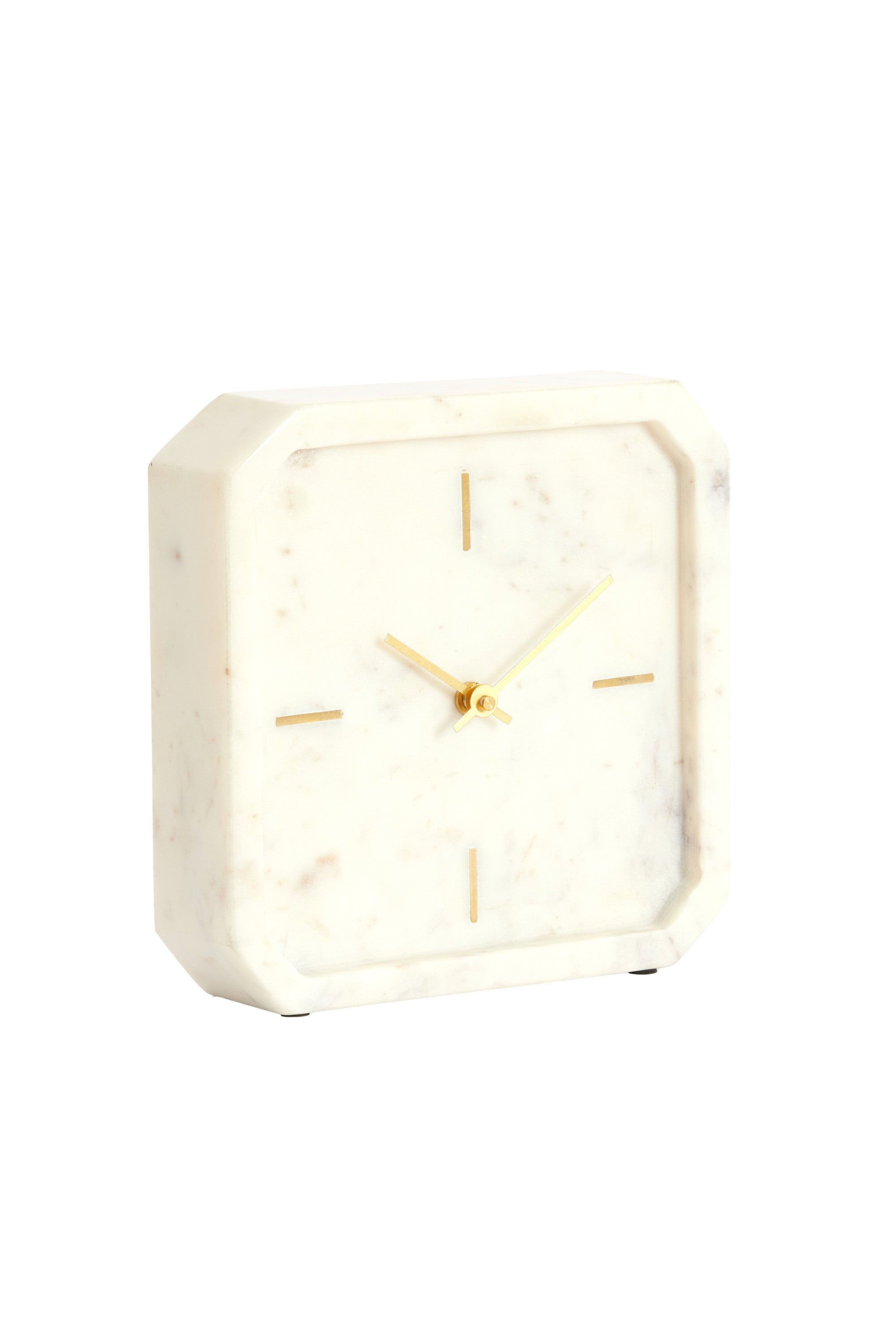 Pablia White Marble Table Clock 20.5cm