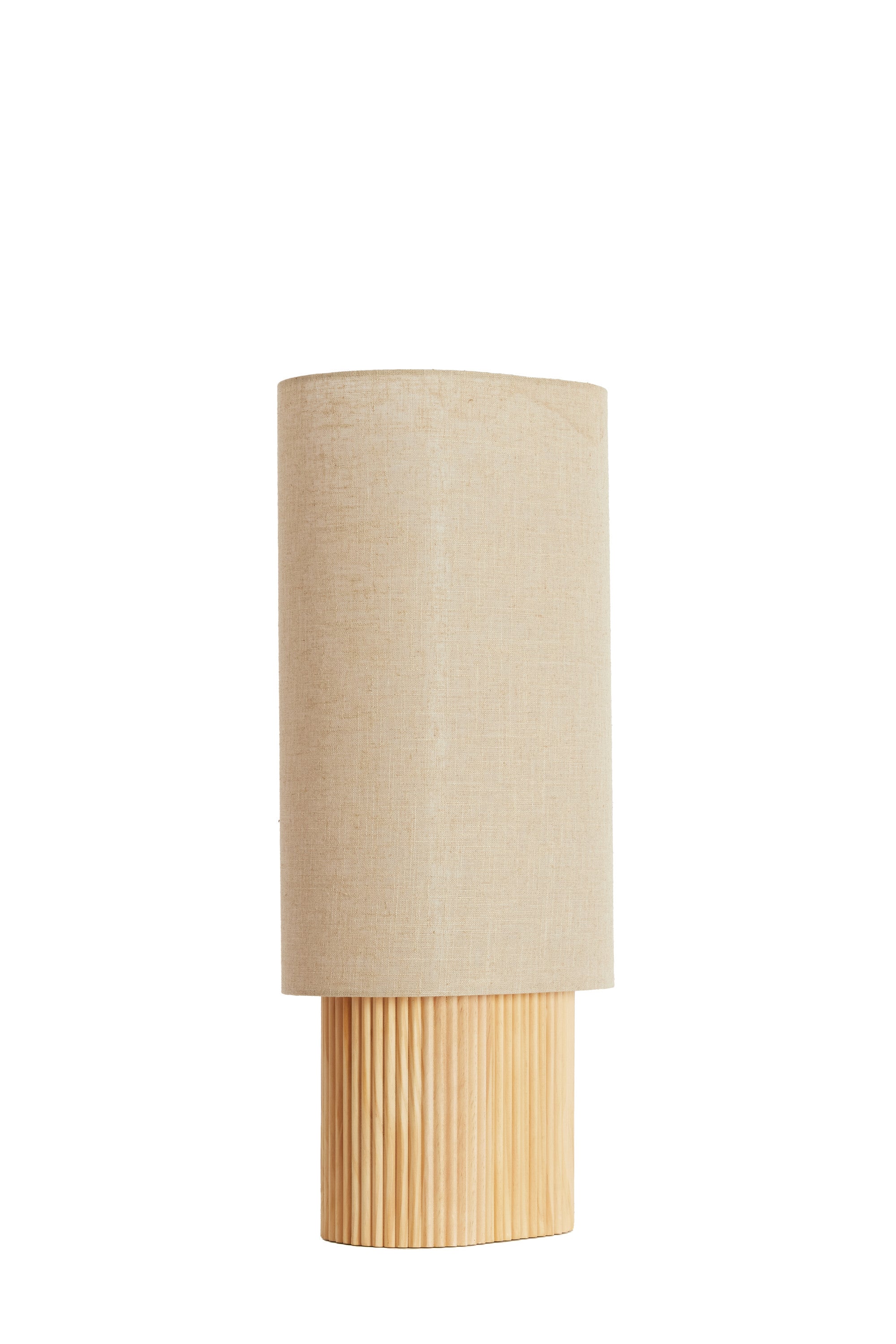 Laslo Natural Wood & Linen Table Lamp 70cm