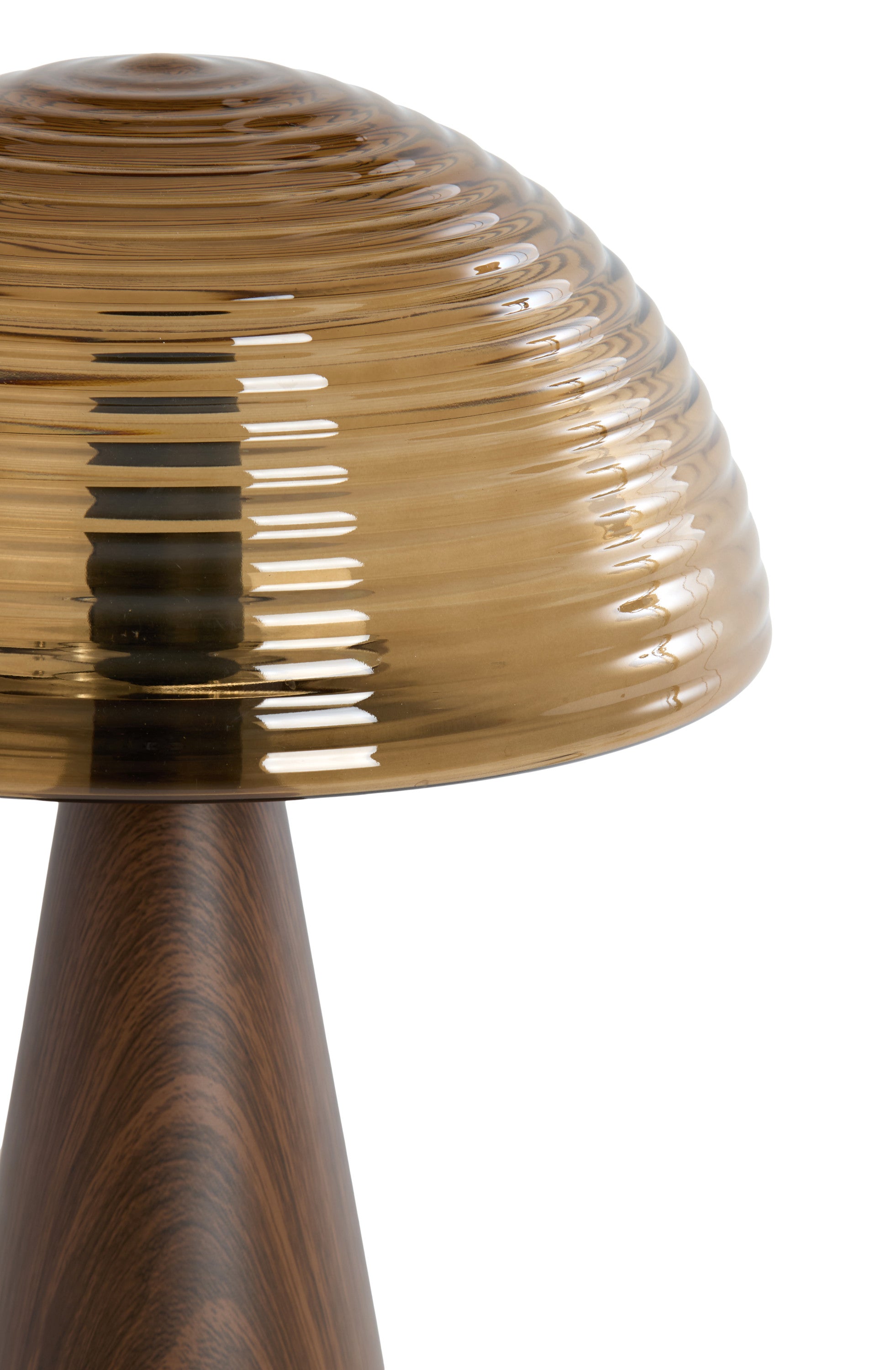 Mueda Brown Glass & Wood Effect Table Lamp