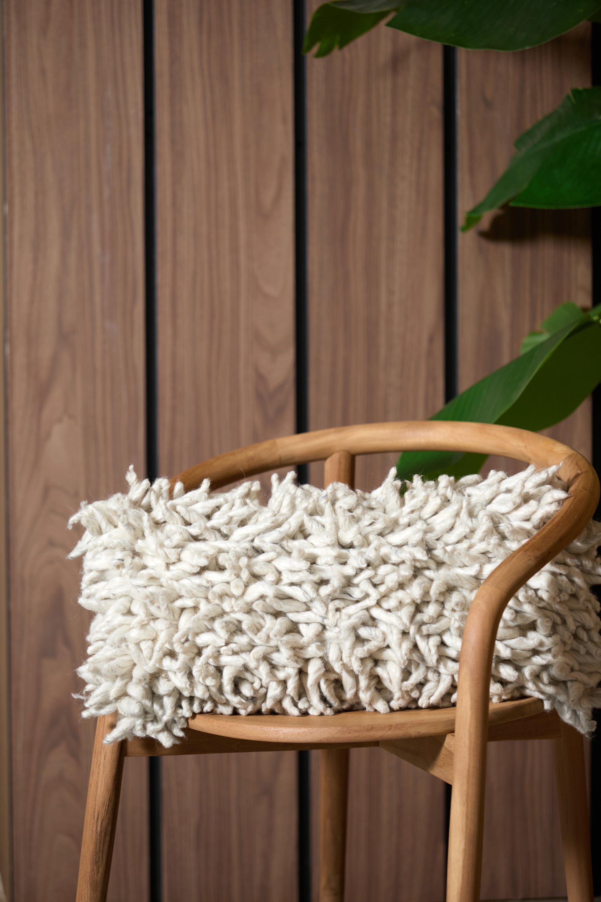 Comallo Natural Shaggy Rectangular Cushion 60x30cm