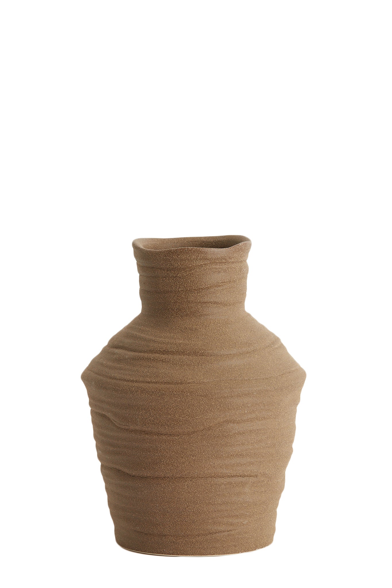 Greccio Matt Brown Ceramic Vase 20.5cm
