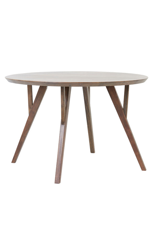 Quenza Brown Acacia Wood Round Dining Table 120cm