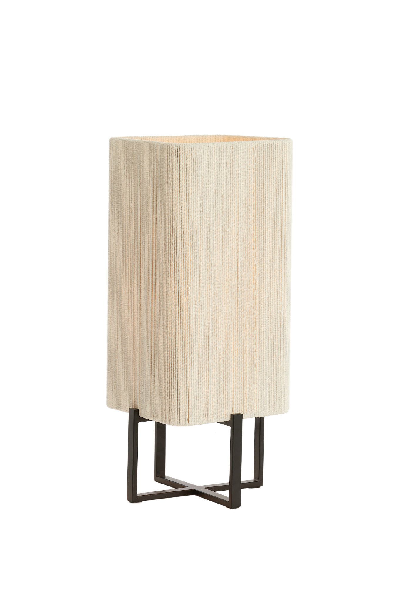 Wyn Matt Black & Cream Rope Table Lamp 50.5cm