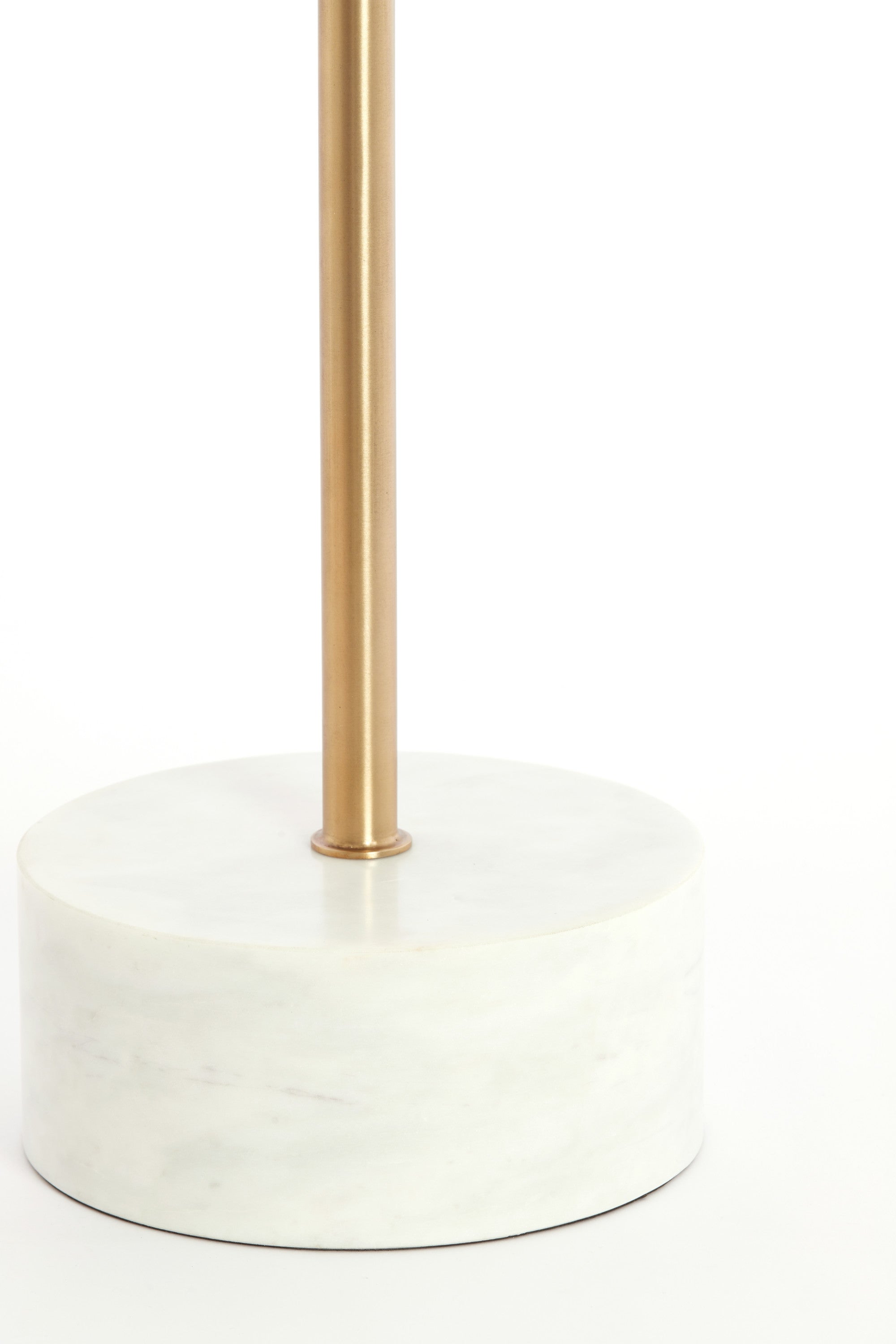 Civita White Marble & Antique Bronze Round Side Table 53cm
