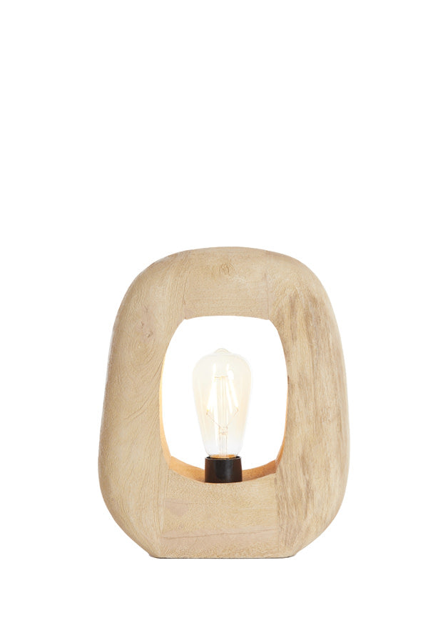 Kelafo Matt Natural Wood Table Lamp 30cm