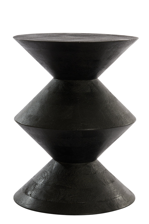 Larus Matt Black Mango Wood Round Side Table 60cm