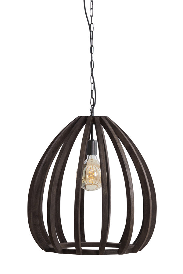 Barsia Dark Brown Wood Pendant Light 50cm