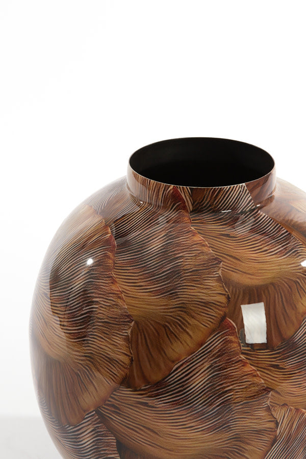 Milos Tonal Brown Metal Vase 27cm