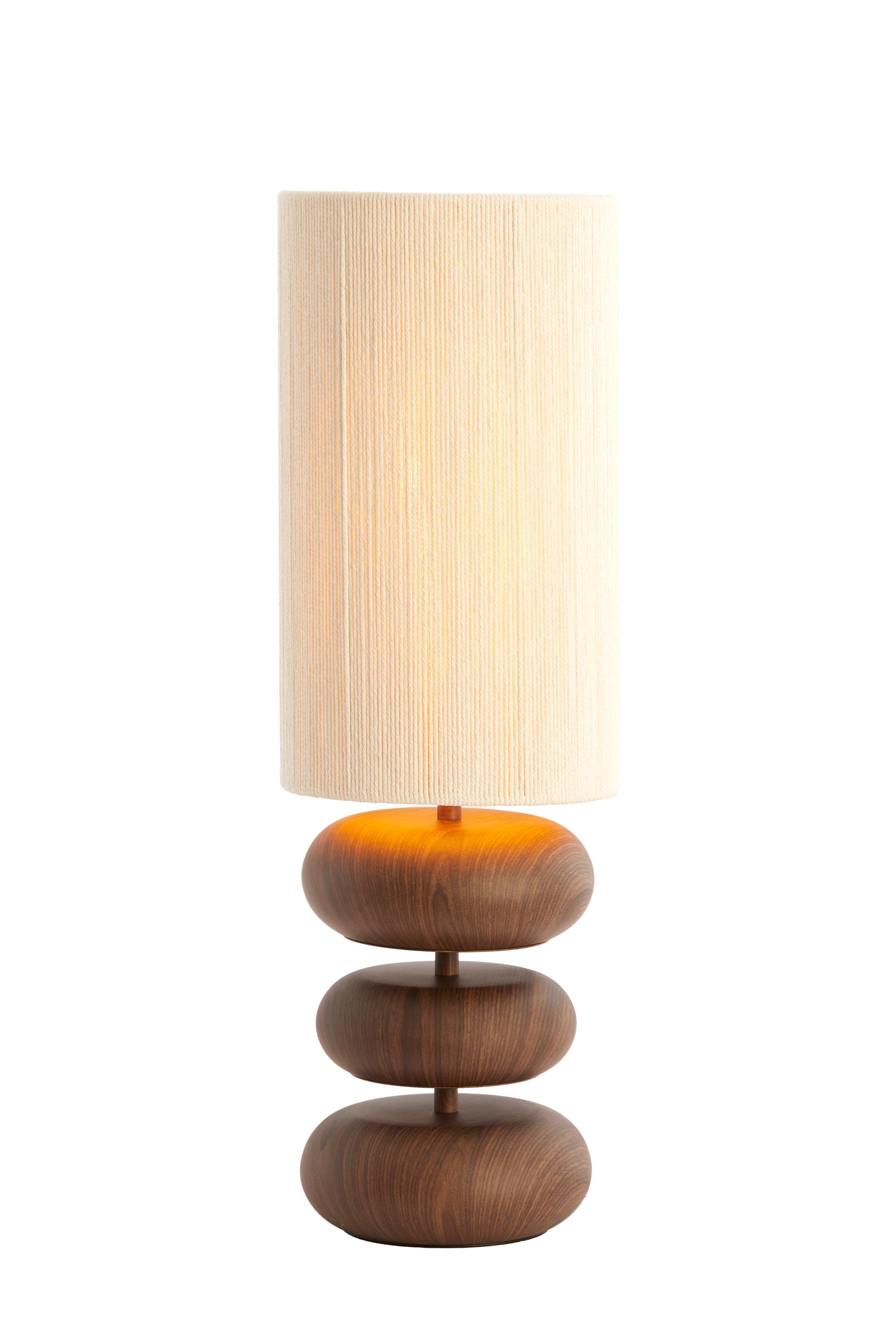 Danialo Dark Brown Wood Effect & Cream Rope Table Lamp 67.5cm